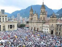 Avanzan las marchas en Bogotá