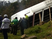 Grave accidente de bus  policial que se dirigía a Sibaté
