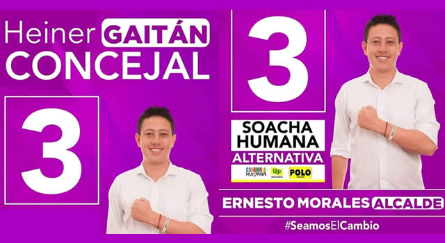 Heiner Gaitán aspira a ser la voz del pueblo en el Concejo de Soacha