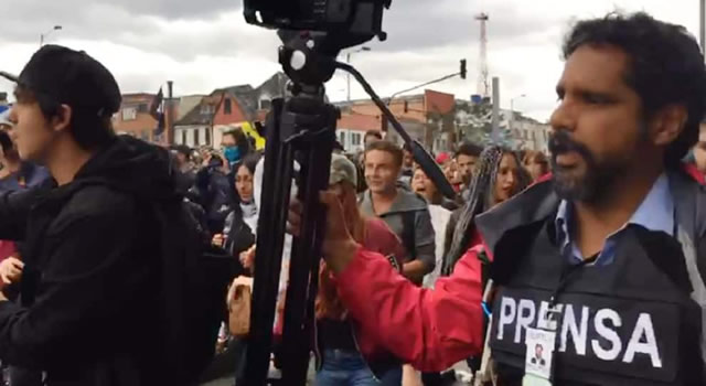Prensa fue agredida por manifestantes durante las marchas en Bogotá