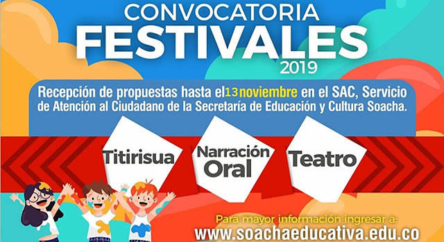 Abren convocatoria para audiciones de los Festivales Titirisua, Teatro y Narración Oral de Soacha