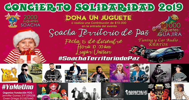 Alzate y otros artistas se unen al concierto de la solidaridad de Soacha