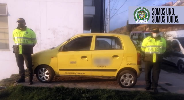 Policía recupera taxi robado en Soacha