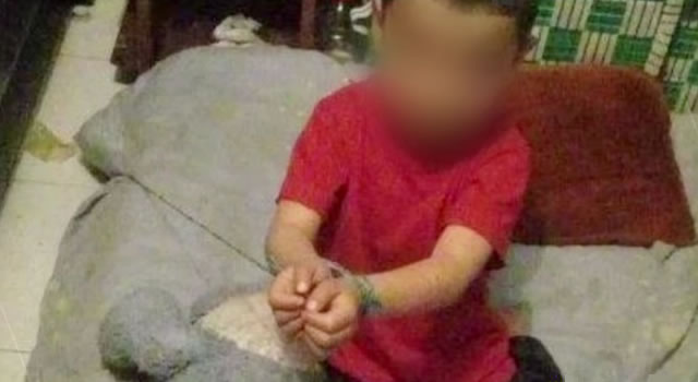 Amarrado de pies y manos encuentran niño de 4 años en Madrid, Cundinamarca