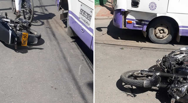Accidente vial en pleno centro de Soacha, presunto ladrón se estrella con un colectivo