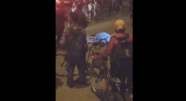 [VIDEO]  Fallece motociclista al enredarse con cable atravesado por manifestantes en calle de Bogotá