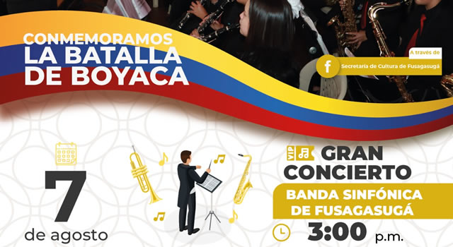Avenida Centro Comercial de Fusa conmemora Batalla de Boyacá con la banda sinfónica
