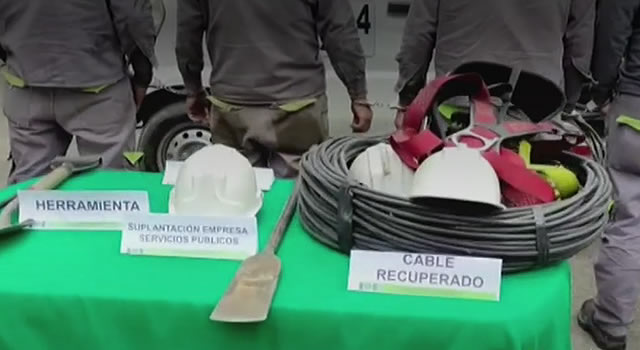 Capturan sujetos que montaban obras falsas en Bogotá para robar cable