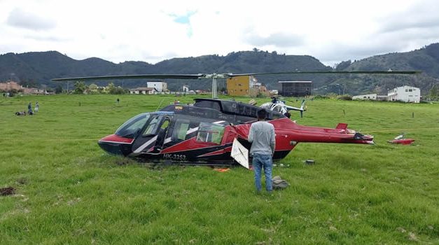 Susto por aterrizaje forzoso de helicóptero en Chía, Cundinamarca