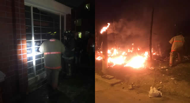 A baldados tocó apagar incendio en Soacha ante daño de máquinas de Bomberos