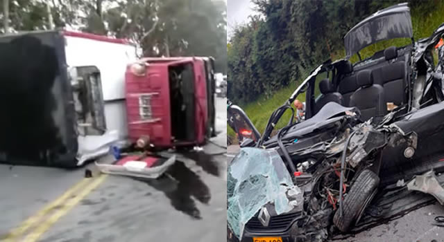 Grave accidente en la vía Facatativá-El Rosal deja cuatro personas heridas