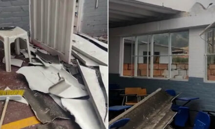 [VIDEO] Se desplomó parte del techo de la Institución Educativa San Mateo de Soacha, Secretaría de Educación estaba advertida