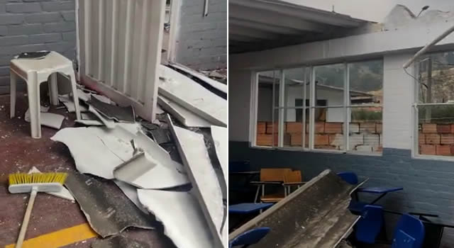 Se desplomó techo de la Institución Educativa San Mateo de Soacha