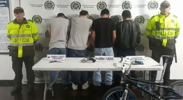 Robo de bicicletas en Bogotá, capturan a cuatro sujetos armados