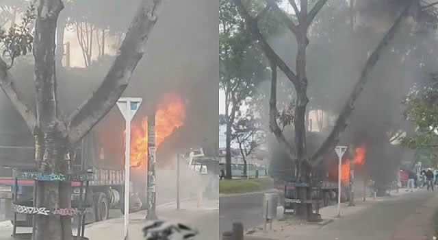 Se incendió un camión en la avenida Primero de Mayo de Bogotá