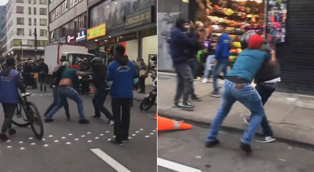 Otro caso de intolerancia en Bogotá, a golpes se fueron tres sujetos en una calle de la capital