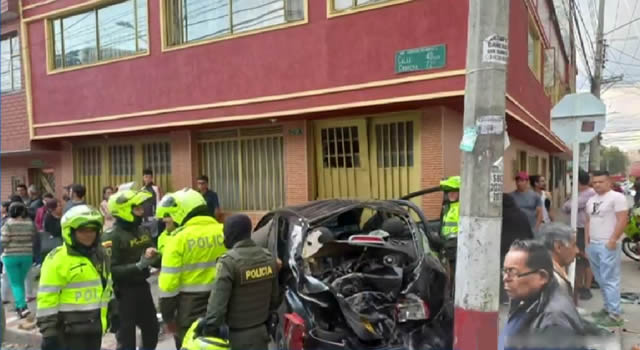 Persecución policial en Bogotá terminó en estrellada
