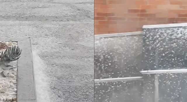 Tras la fuerte lluvia que cayó hoy 21 de diciembre, los usuarios reportaron a través de sus redes sociales la granizada en Bogotá que cubrió las calles como si hubiese sido nieve.