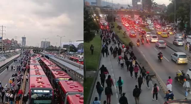 Manifestantes se dispersan luego de protestas que generaron caos en la movilidad de Bogotá