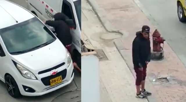 [VIDEO] Ladrón intentó hurtar el espejo a un vehículo en Bogotá