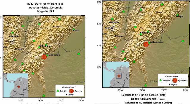 Evento sísmico en Colombia se presentó en Acacías, Meta