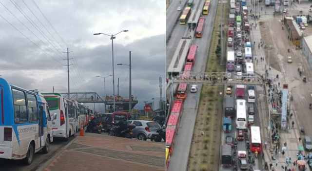 Congestión vehícular en Soacha por ingreso de viajeros