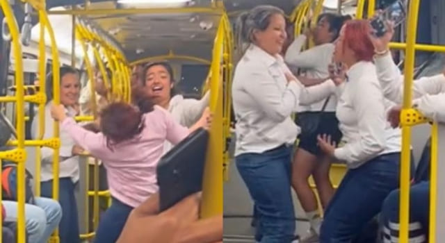 Se hizo viral un nuevo video donde se observa que varias mujeres bailaron en un bus de Transmilenio, mientras un cantante callejero entonaba un merengue