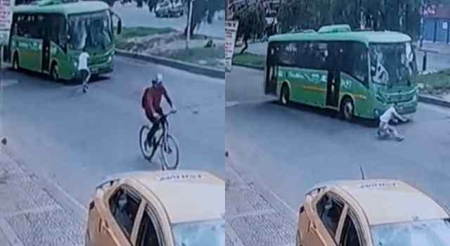 Joven se lanzó de frente contra un bus de servicio público de Transmilenio