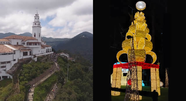 Se enciende el alumbrado navideño en el Cerro de Monserrate en Bogotá