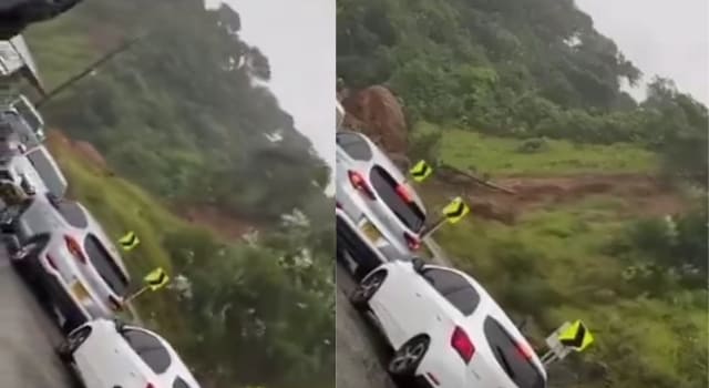Deslizamiento de tierra en la vía Medellín-Quibdó