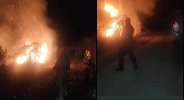 Incendio en la vereda Rionegro de Cáqueza, Cundinamarca