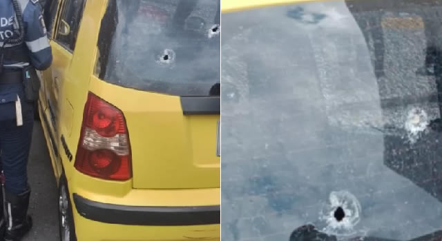 Atentado contra un abogado penalista en Bogotá, el taxi en el que viajaba fue baleado