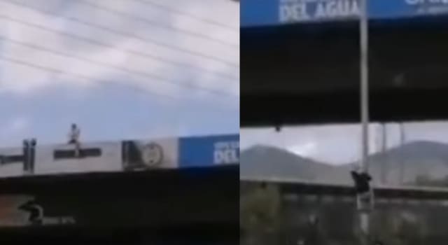 Hombre hizo una maniobra peligrosa en un puente vehícular de Soacha