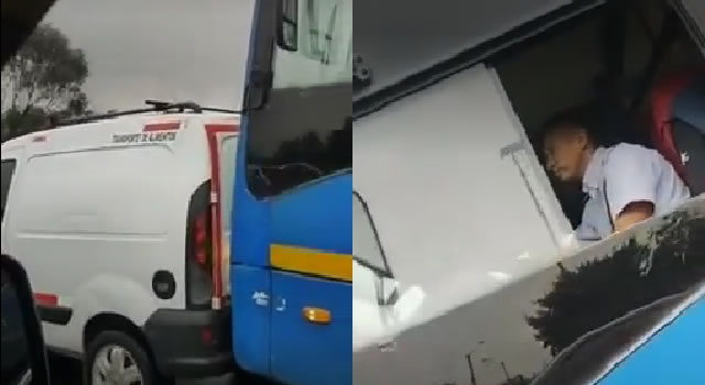 ¡Indignación! [VIDEO] Conductor de un SITP chocó a propósito a otro vehículo