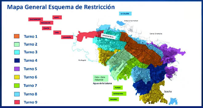 Las nueve zonas donde se aplicará el racionamiento de agua en Bogotá y la región