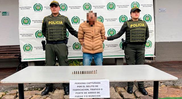 Capturado en Chía por porte ilegal de armas de fuego y munición tiene antecedentes por el mismos delito