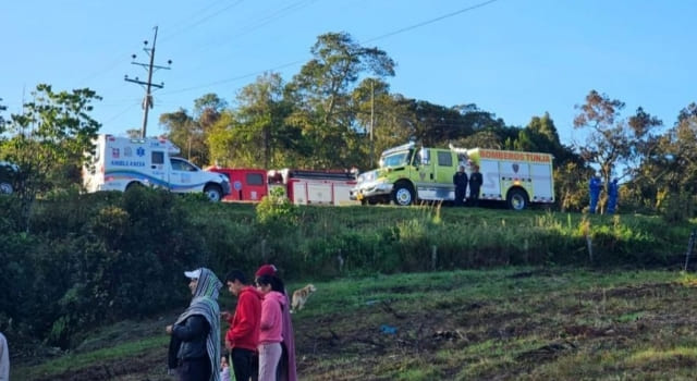 Bus se volcó en la vía Arcabuco - Moniquirá