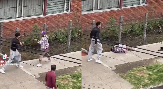 [VIDEO] Joven se enfrentó a mano limpia a presunto ladrón en Bogotá y lo noqueó