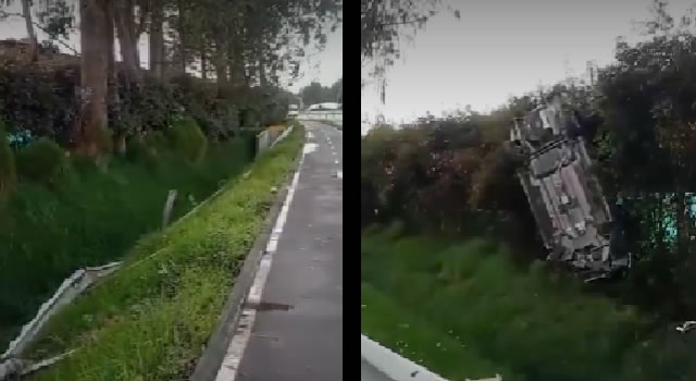 Aparatoso accidente en la vía Madrid-Facatativá en Cundinamarca