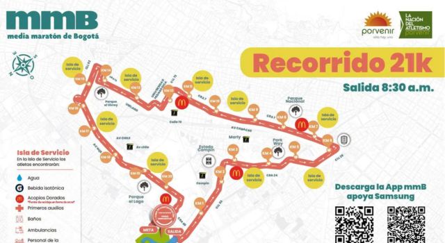 Recuerde las rutas de la Media Maratón de Bogotá que se realizará este 28 de julio