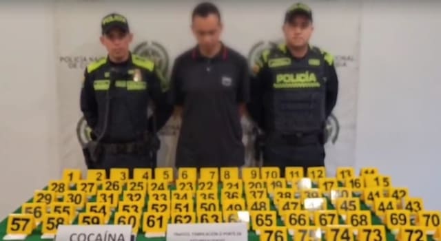 Capturan hombre en El Dorado con 76 placas de clorhidrato de cocaína
