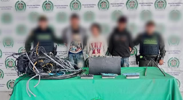 Capturados en flagrancia por robo de cable de ETB en San Mateo, Soacha