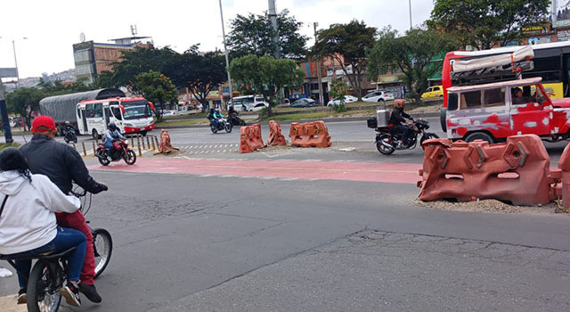 accidentes en la ciclorruta de Soacha a la altura de las calles 25 y 26