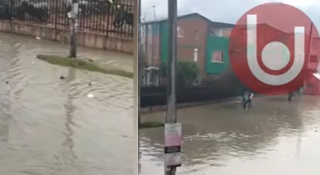 Fuertes inundaciones en Soacha tras el aguacero de esta madrugada