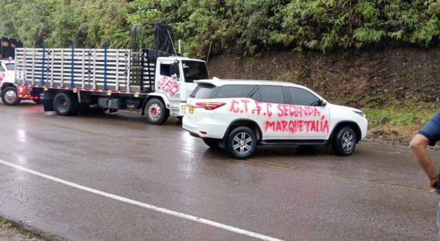 Conductores fueron detenidos por presuntos miembros de la Segunda Marquetalia