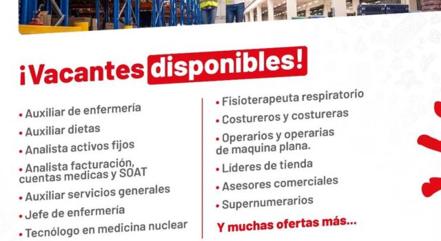 nuevas vacantes laborales en Soacha