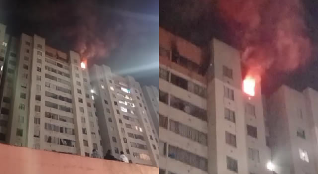 [VIDEO] ¡Que susto! Se incendió apartamento en Bogotá, fue en el piso 14