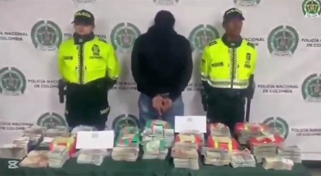 Capturado hombre que llevaba 55 millones de pesos en su motocicleta