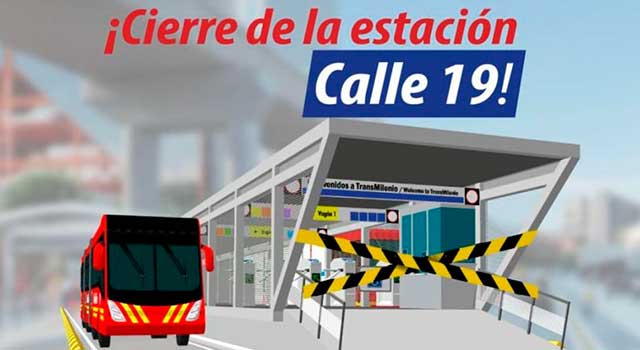 Conozca desde cuándo es el cierre de la estación de TransMilenio calle 19