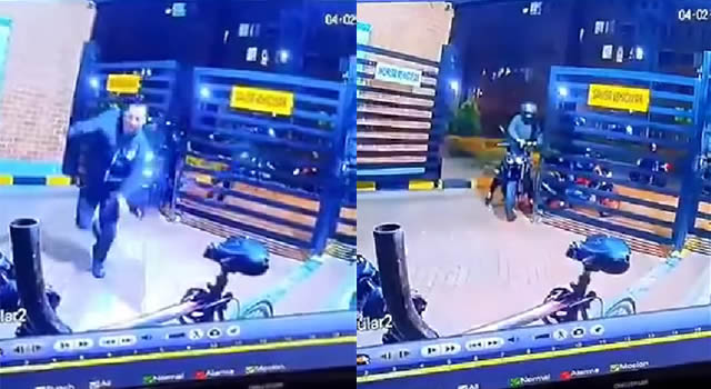 Así fue el violento robo de una moto en Ciudad Verde donde el vigilante salió corriendo